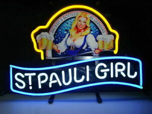 St Pauli Girl Blue Border Neon Sign